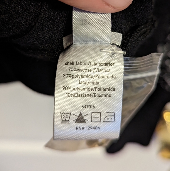 NWOT black cardigan with lace sleeves - Picture 6 of 9